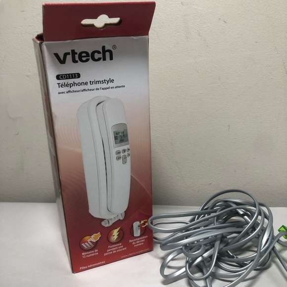 Corded Trimstyle Phone (CD1113WT) - with Caller Identification White Extra Chord - Picture 11 of 13